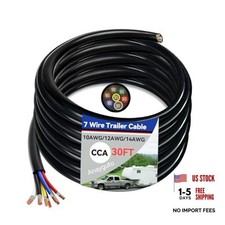 30 FT Heavy Duty 7 Wire Trailer Cable CCA 14/12/10 AWG Multi Gauge 30FT