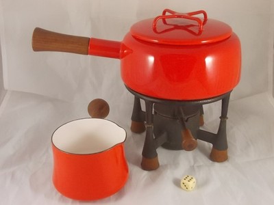 60s DANSK DESIGNS Kobenstyle Fondue Set Emaille von Jens Quistgaard Midcentury