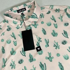 NWT Bad Birdie Core Short Sleeve Polo Shirt Men XXL Thorn In Your Side Cactus