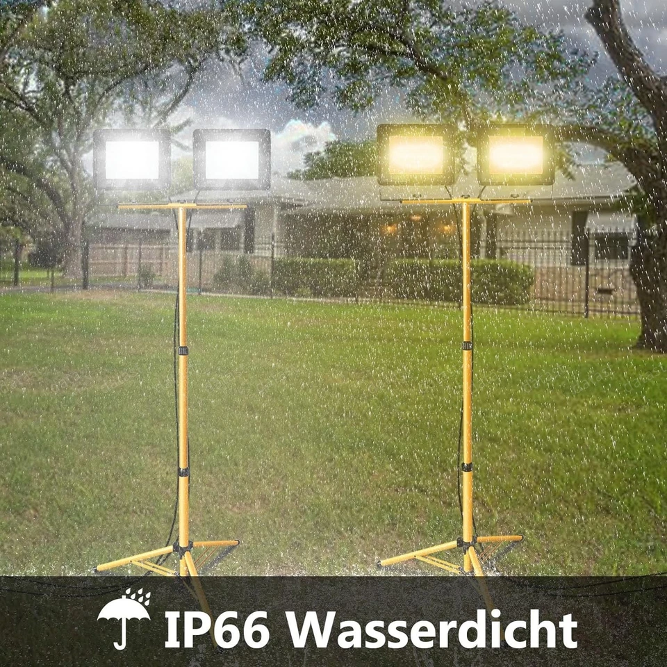 Foco de construcción LED trípode luz de trabajo faro proyector inundador con enchufe - Imagen 2 de 4