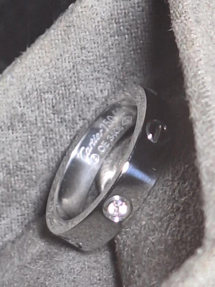 Anillo de amor Cartier oro blanco 750 18k tamaño 5 50 mm anillos de boda promesa regalo wow Foto 4 de 4