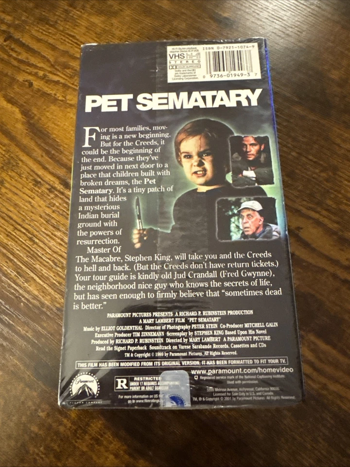 Sealed VHS of Stephen Kings Pet Sematary Horror Movie - Image 2 of 2