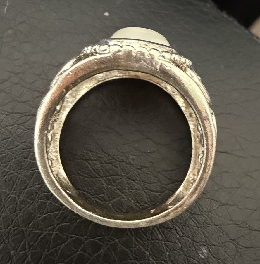 STERLING SILVER MOP OPEN SCROLLWORK RING SIZE 7 - image 10