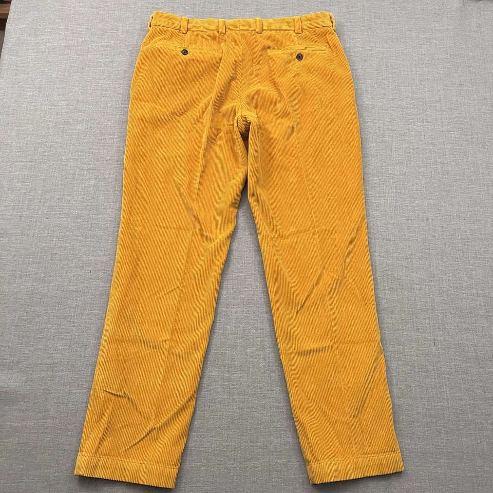 Brooks Brothers Pants Mens 35x32 Yellow Corduroy Milano Fit College School - Image 4 of 4