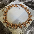 Vintage Copper Link Choker Necklace Woman's Jewelry XQ-21