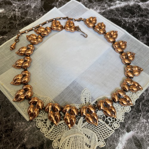 Vintage Copper Link Choker Necklace Woman's Jewelry XQ-21