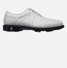 FootJoy Icon Black Women&rsquo;s Leather Golf Shoes White/Black Spiked Lace-Up - 9M