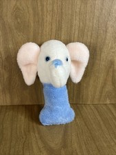 Vintage Elephant Toy Rattle Plush Stuffed Animal Eden Toys Baby Clean