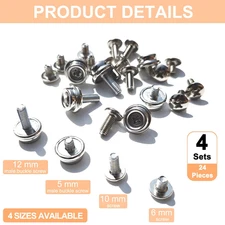 24 Pcs Stainless Steel Helmets Visor Screws, Hockey Helmet Repair Kit, Footba...