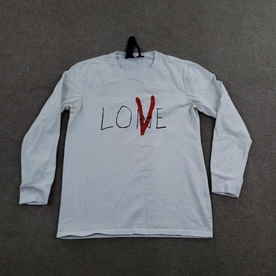 Vlone Shirt Mens Medium White LOVE Legends Never Die Crew Neck Long Sleeve
