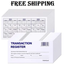 24 PCS Check Registers for Personal Checkbook, Easy to Read Checkbook Register