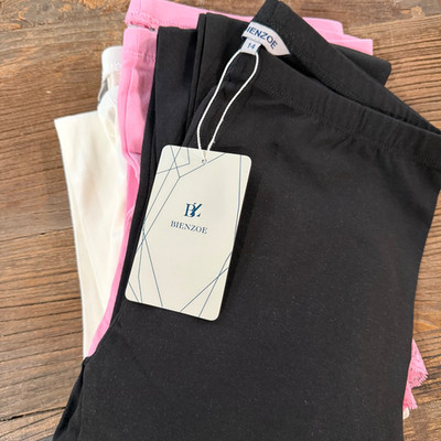Girls 3-Pack Cotton Blend Leggings - Size 14   Black, Pink, White - Uniform -NWT