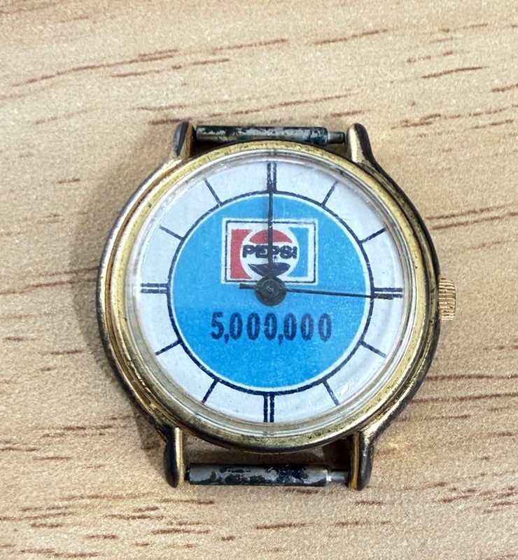 PARTS/REPAIR Vtg Pepsi Cola Employee Promotional Watch Face 5 Million Sold
