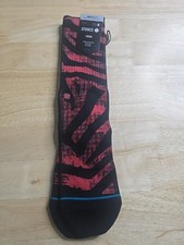 Stance Red Black Crew Cotton Cushion Infiknit Voodue Med Casual M 6-8.5 W 8-10.5