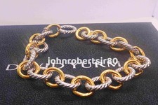 Bracelet 7,5 neuf*DAVlDYurman&Silverand 18 carats*or sterling 18 mm maillon de câble ovale