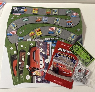 Disney Learning - Drive Time Money Game by Scholastic - Lot of Game Parts (ONLY)