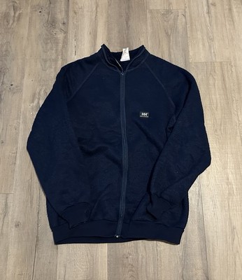 Vintage Helly Hansen Sherpa Fleece Sweater Mens XL Full Zip Outdoor Hiking Blue 