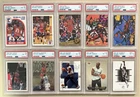 (10) MICHAEL JORDAN PSA 7 & 8 CARD LOT OF CARDS ALL DIFFERENT FLEER UD TOPPS