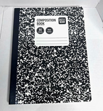 Pen Gear Wide Ruled Composition Book Notebook 80 Sheets Black White Marble NEW
