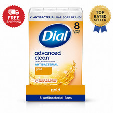 Dial Gold Antibacterial Deodorant Bar Soap Advanced Clean 4 oz 8 Bars