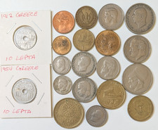 Greek Coins-Lot of 20 All Different-1912 to 2000-10 Lepta to 100 Drachma
