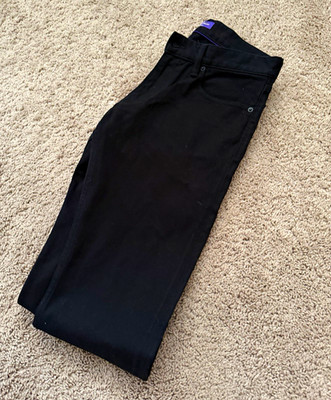 Ralph Lauren Purple Label Men s Black Twill Slim Fit Flat Front Pants 32W
