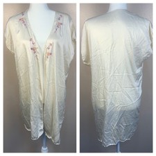 Victoria Secret VTG Gold Label 90s Pure Silk Floral embroidered Robe Kimono ML
