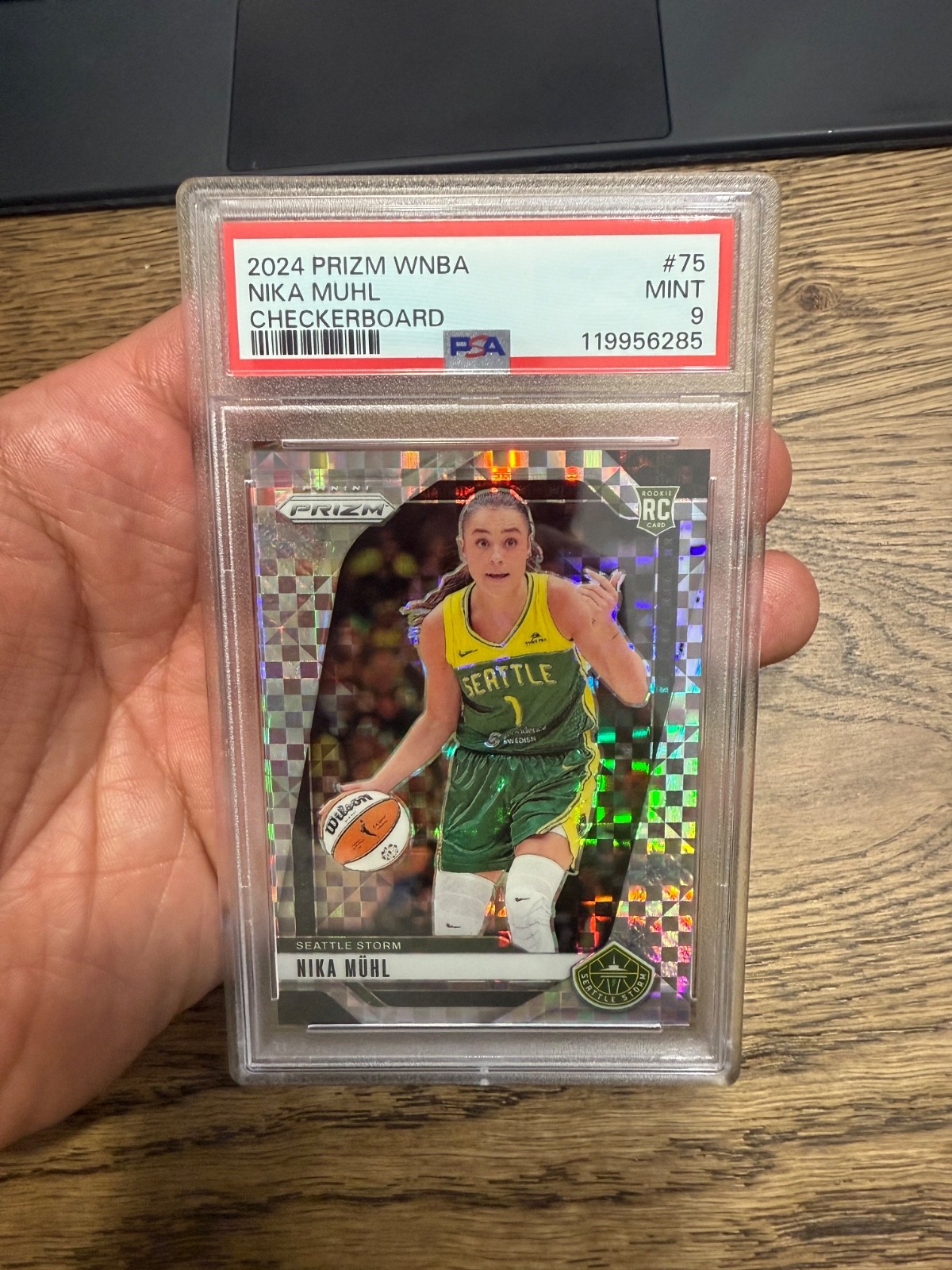 2024 Panini Prizm WNBA Checkerboard Prizm Nika Muhl #75 PSA 9 MINT Rookie RC