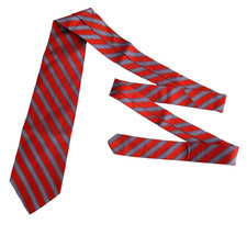 Brooks Brothers Makers Tie Men's Red Stripe Silk Necktie Handmade In USA