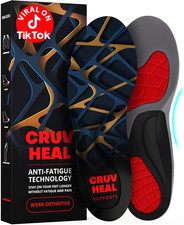 Work Orthotic Insoles - anti Fatigue Medium Arch Support Shoe Insert Men Women -