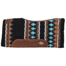 Klassy Cowgirl Barrel Style Orange, Black & Turquoise Memory Felt Saddle Pad