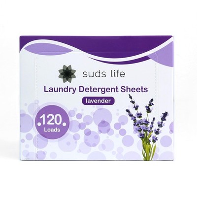 Suds Life Laundry Detergent Sheets (60 Sheets) Ocean Breeze, Lavender, Rainfo...