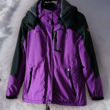 GEMYSE Damen Skijacke L lila/grau mit abnehmb...