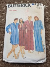 4138 Unisex Koszula nocna Rozmiar XS (30"-32" biust) Vintage Butterick Wzór do szycia