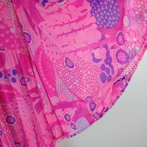 Vintage 60s 70s Mod PSYCHEDELIC Mad Men TRIPPY Maxi Dress Robert David Morton - Picture 7 of 17
