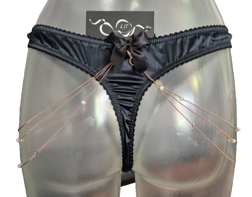 LJT PARIS String Ouvert in M Elegant Ketten Perlen Faux Seide Les Jupons de Tess - Bild 3 von 4