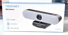 Tecknet Web Camera 1080p Touch Control LED Light TK-CA001 USB C. New Open Box