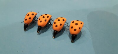 4 x schwimmende Lady Bird Zig Käfer für Karpfen, Forelle usw.