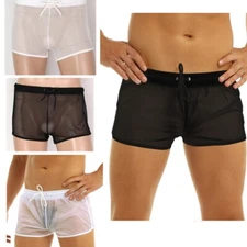 Men Casual Training Shorts Low Rise Sports Beach Trunks Loose Lightweight Panty 