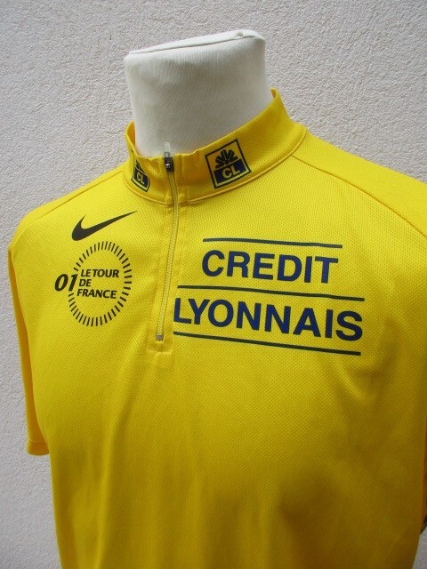 Maillot Cyclisme Crédit Lyonnais Maillot Cycliste Vintage Crédit Lyonnais Années 90 - Tricots Du Rocher - Taille M - Occasion Maillot Cyclisme Homme