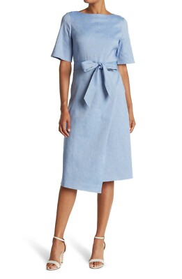 linen blend halter dress Linen Blend Square Neck Midi Halter Dress main image 1