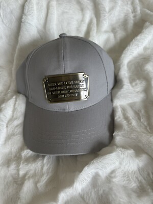 Walt Disney Parks Gray Entrance Plaque Here You Leave Today Hat Cap NEW w/ Tag