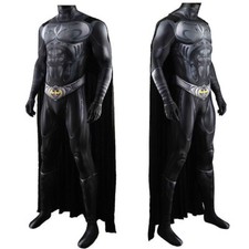 Forever Batman Jumpsuit Superhero 3D Bodysuit Cloak Cosplay Costume Halloween US