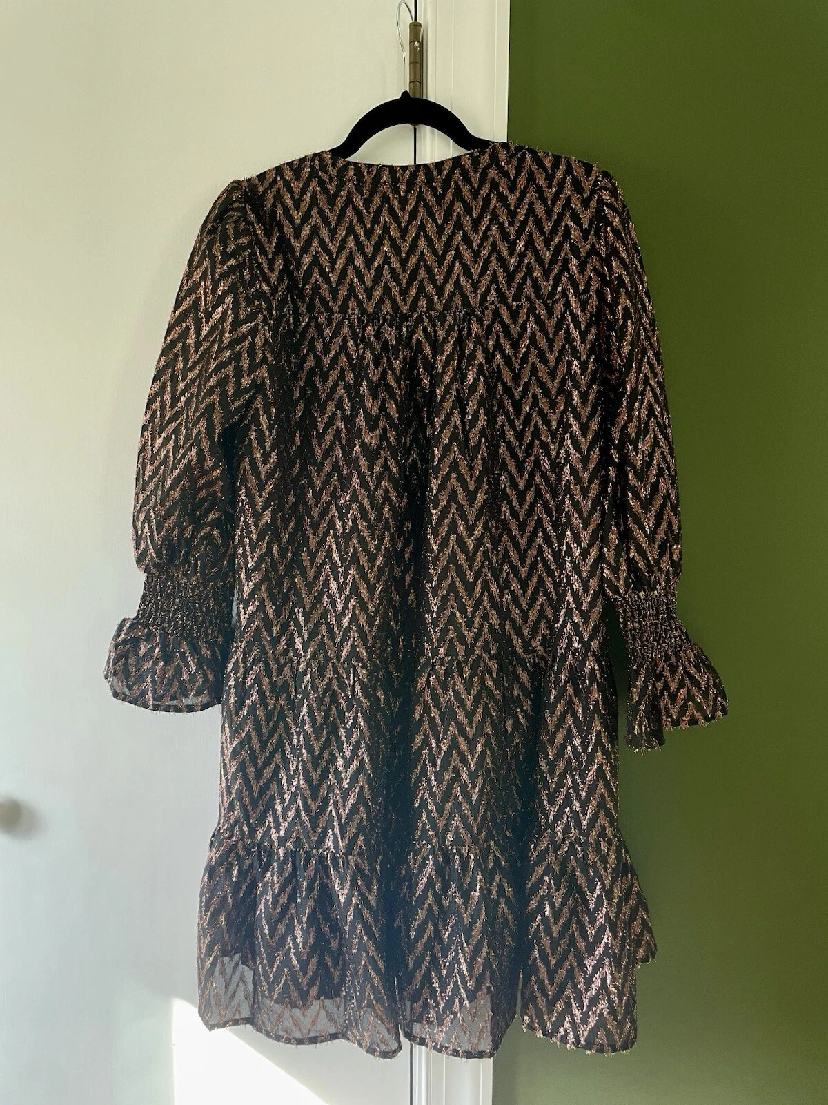 Abito da festa Tuckernuck Pomander Place Kenzo metallizzato Ikat nero Medium 8 10