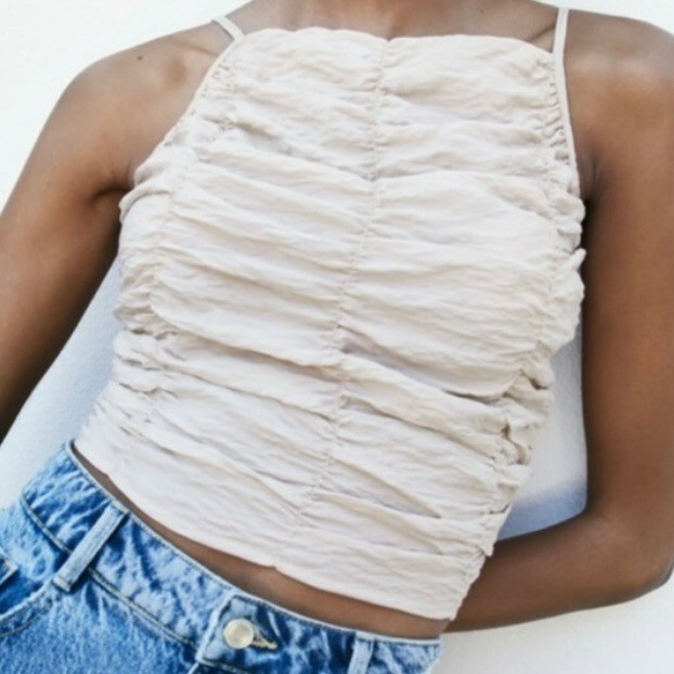 zara ruched tank top