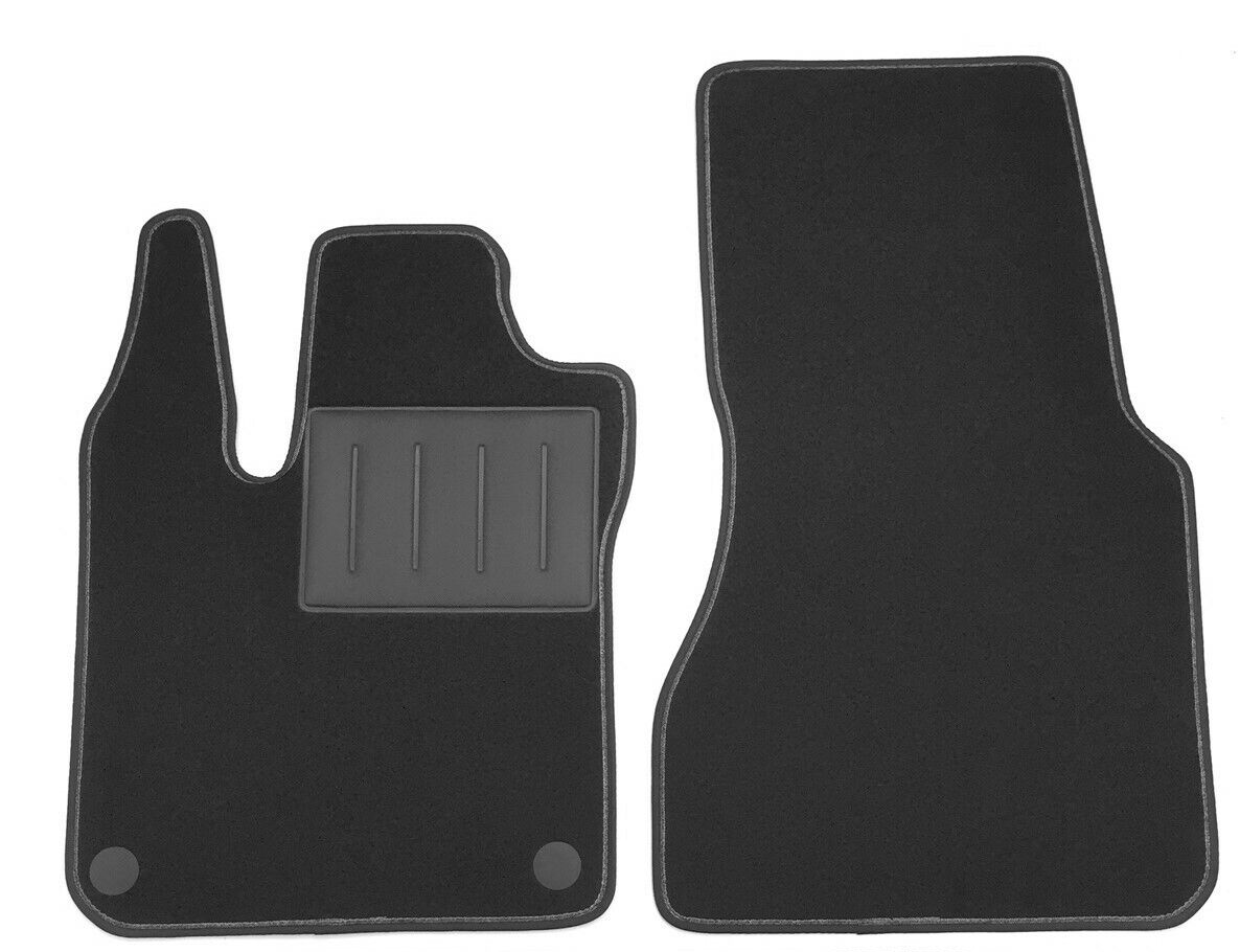 Tappetini Auto ASC Per Renault Twingo II CN0 (2007-2014) - Moquette Nera, Bordo Antiscivolo, Battitacco In Gomma