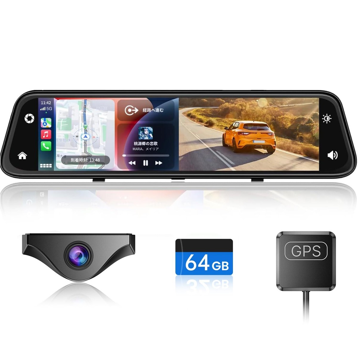 JADO ドライブレコーダーG100 4Kミラー型 楽天市場】【最新5K解像度・60fps・12インチ大画面】JADO G100
