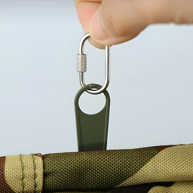 2pcs Mini Climbing Stainless Steel Screw Carabiner Lock Clasp Keychain Clip Hook