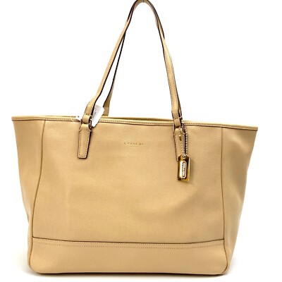 NWT Coach Saffiano Leather East West City Tote F23576 Tan | eBay display picture 1