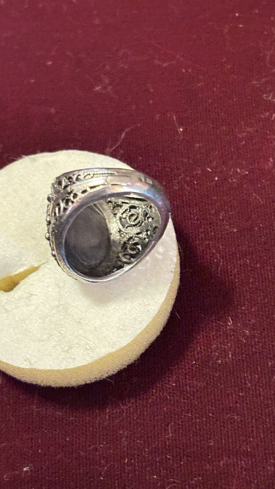 Vintage Gothic Green Onyx Gemstone Ring,925 Sterl… - image 4